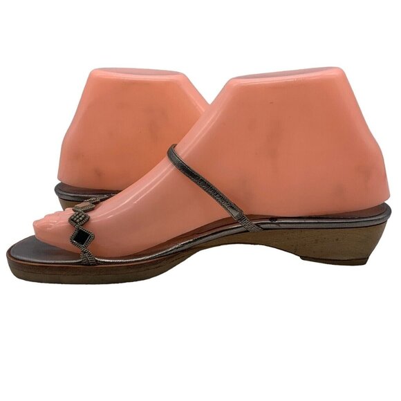 YSL Sandals Slip On Shoes Wedge Heel Yves Saint Laurent Sz EU 37 6.5-7. #35 - Picture 5 of 12